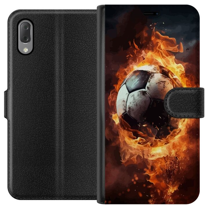 Tegnebogsetui til Sony Xperia L3 med Fodbold motiv i gruppen SMARTPHONES & TABLETS / Mobil Beskyttelse / Sony hos TP E-commerce Nordic AB (A61625)