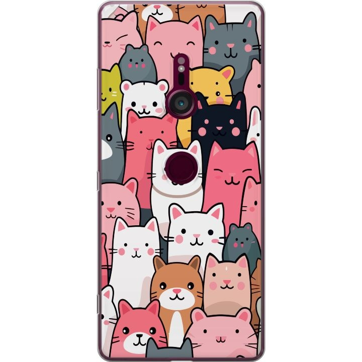 Mobilcover til Sony Xperia XZ3 med Katte mønster motiv i gruppen SMARTPHONES & TABLETS / Mobil Beskyttelse / Sony hos TP E-commerce Nordic AB (A61720)