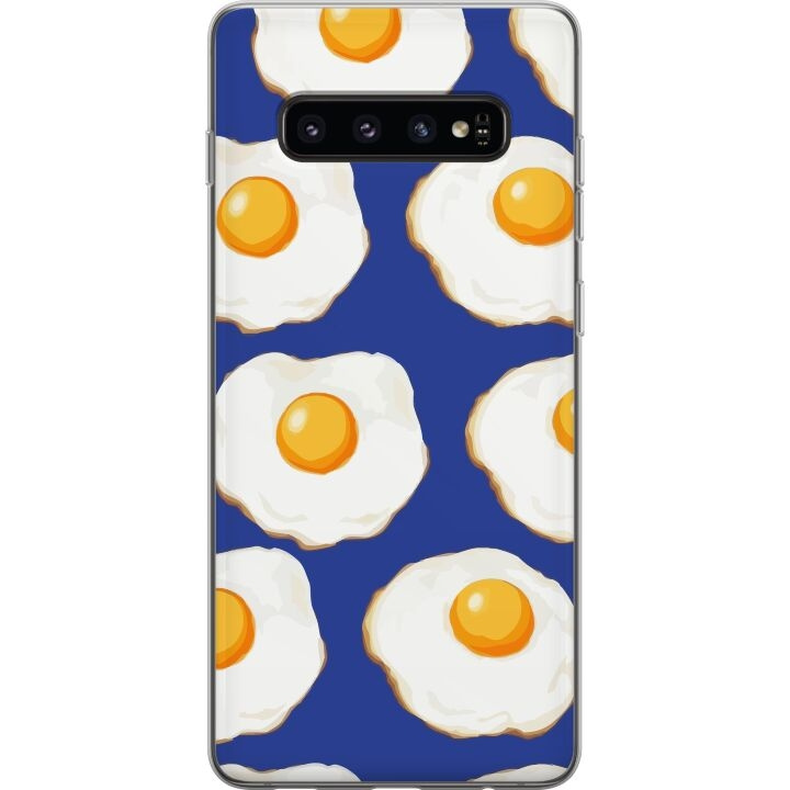 Mobilcover til Samsung Galaxy S10 med Stegte æg motiv i gruppen SMARTPHONES & TABLETS / Mobil Beskyttelse / Samsung hos TP E-commerce Nordic AB (A61853)