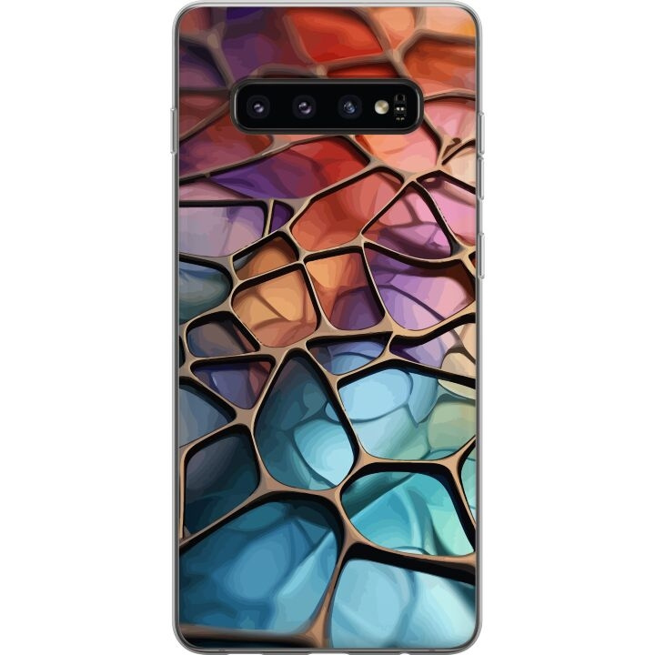 Mobilcover til Samsung Galaxy S10 med Metallict mønster motiv i gruppen SMARTPHONES & TABLETS / Mobil Beskyttelse / Samsung hos TP E-commerce Nordic AB (A61857)