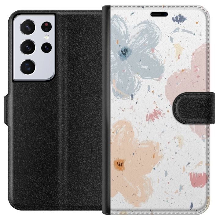Tegnebogsetui til Samsung Galaxy S21 Ultra 5G med Blomster motiv i gruppen SMARTPHONES & TABLETS / Mobil Beskyttelse / Samsung hos TP E-commerce Nordic AB (A62426)