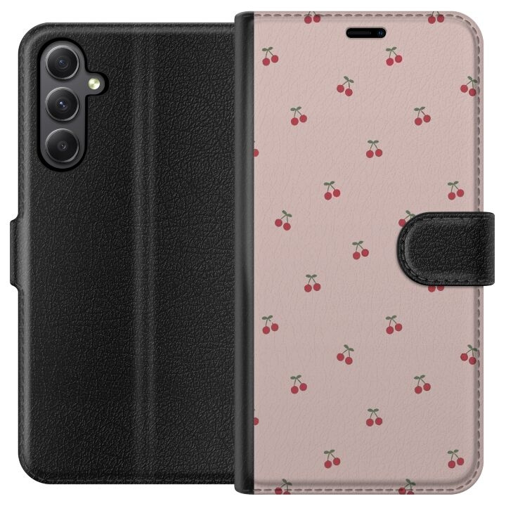 Tegnebogsetui til Samsung Galaxy S23 FE med Kirsebær motiv i gruppen SMARTPHONES & TABLETS / Mobil Beskyttelse / Samsung hos TP E-commerce Nordic AB (A62691)
