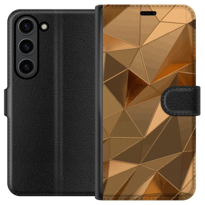 Tegnebogsetui til Samsung Galaxy S24+ med 3D Guld motiv i gruppen SMARTPHONES & TABLETS / Mobil Beskyttelse / Samsung hos TP E-commerce Nordic AB (A62924)