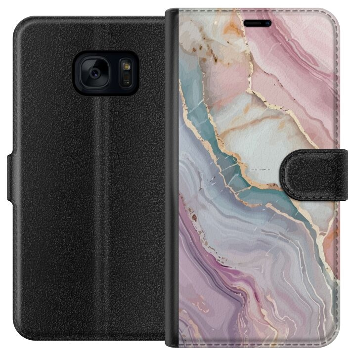 Tegnebogsetui til Samsung Galaxy S7 med Marmor motiv i gruppen SMARTPHONES & TABLETS / Mobil Beskyttelse / Samsung hos TP E-commerce Nordic AB (A63084)