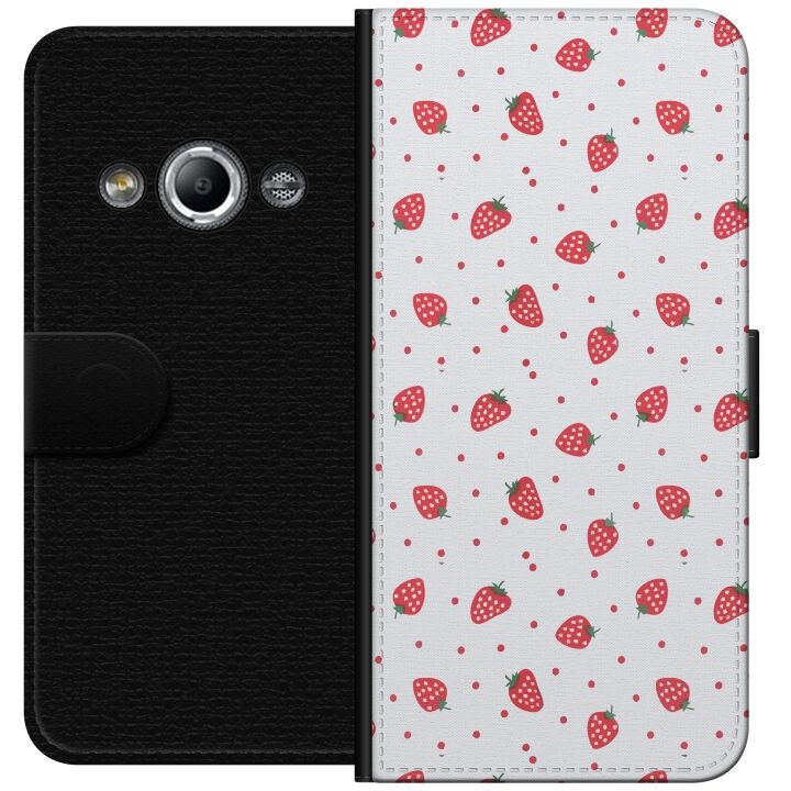 Tegnebogsetui til Samsung Galaxy Xcover 3 med Jordbær motiv i gruppen SMARTPHONES & TABLETS / Mobil Beskyttelse / Samsung hos TP E-commerce Nordic AB (A63349)