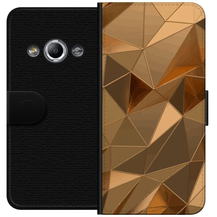 Tegnebogsetui til Samsung Galaxy Xcover 3 med 3D Guld motiv i gruppen SMARTPHONES & TABLETS / Mobil Beskyttelse / Samsung hos TP E-commerce Nordic AB (A63356)