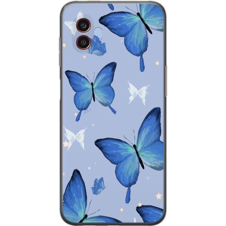 Mobilcover til Samsung Galaxy Xcover6 Pro med Blå sommerfugle motiv i gruppen SMARTPHONES & TABLETS / Mobil Beskyttelse / Samsung hos TP E-commerce Nordic AB (A63483)