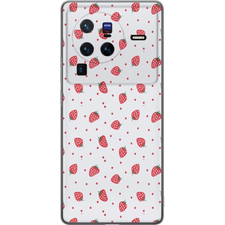 Mobilcover til vivo X80 Pro med Jordbær motiv i gruppen SMARTPHONES & TABLETS / Mobil Beskyttelse / vivo hos TP E-commerce Nordic AB (A63700)