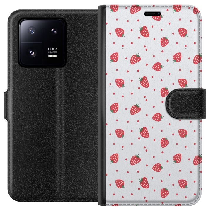 Tegnebogsetui til Xiaomi 13 Pro med Jordbær motiv i gruppen SMARTPHONES & TABLETS / Mobil Beskyttelse / Xiaomi hos TP E-commerce Nordic AB (A64186)