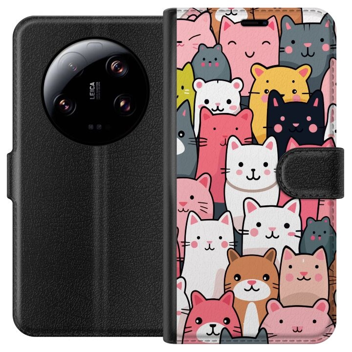 Tegnebogsetui til Xiaomi 13 Ultra med Katte mønster motiv i gruppen SMARTPHONES & TABLETS / Mobil Beskyttelse / Xiaomi hos TP E-commerce Nordic AB (A64285)