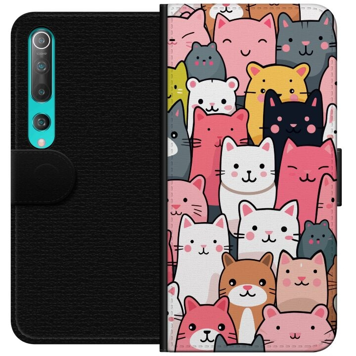 Tegnebogsetui til Xiaomi Mi 10 5G med Katte mønster motiv i gruppen SMARTPHONES & TABLETS / Mobil Beskyttelse / Xiaomi hos TP E-commerce Nordic AB (A64447)
