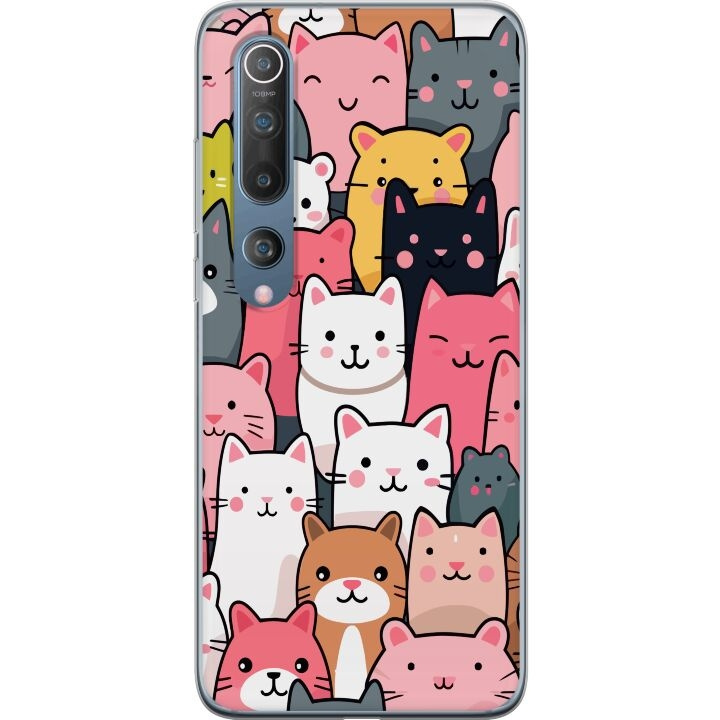 Mobilcover til Xiaomi Mi 10 5G med Katte mønster motiv i gruppen SMARTPHONES & TABLETS / Mobil Beskyttelse / Xiaomi hos TP E-commerce Nordic AB (A64474)