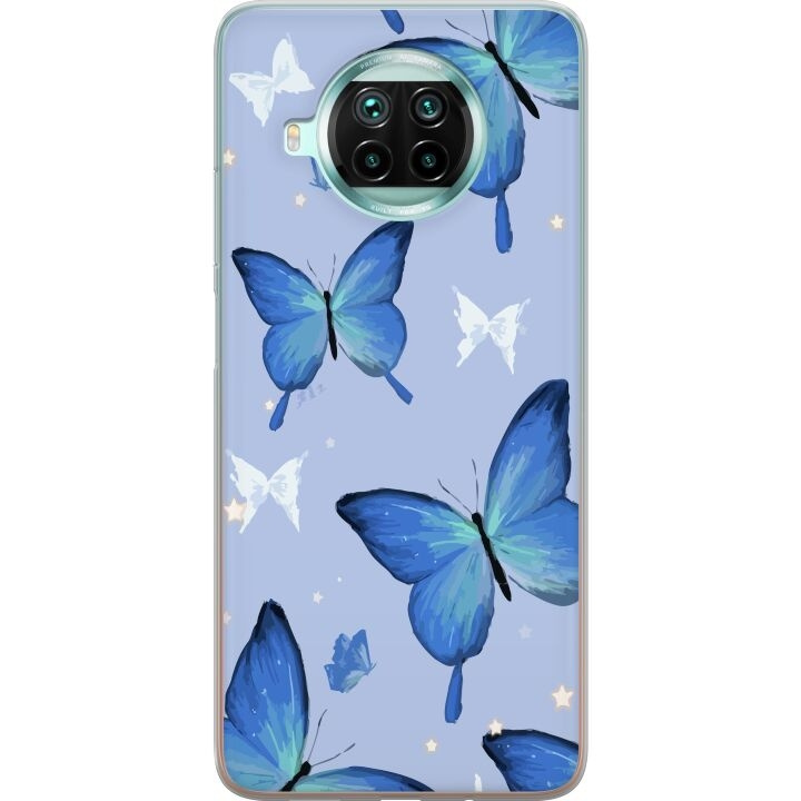 Mobilcover til Xiaomi Mi 10T Lite 5G med Blå sommerfugle motiv i gruppen SMARTPHONES & TABLETS / Mobil Beskyttelse / Xiaomi hos TP E-commerce Nordic AB (A64671)