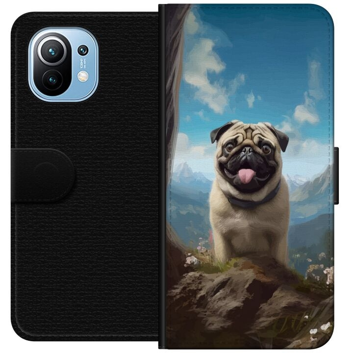 Tegnebogsetui til Xiaomi Mi 11 med Glad Hund motiv i gruppen SMARTPHONES & TABLETS / Mobil Beskyttelse / Xiaomi hos TP E-commerce Nordic AB (A64754)