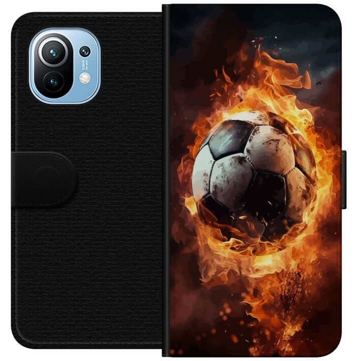 Tegnebogsetui til Xiaomi Mi 11 med Fodbold motiv i gruppen SMARTPHONES & TABLETS / Mobil Beskyttelse / Xiaomi hos TP E-commerce Nordic AB (A64757)
