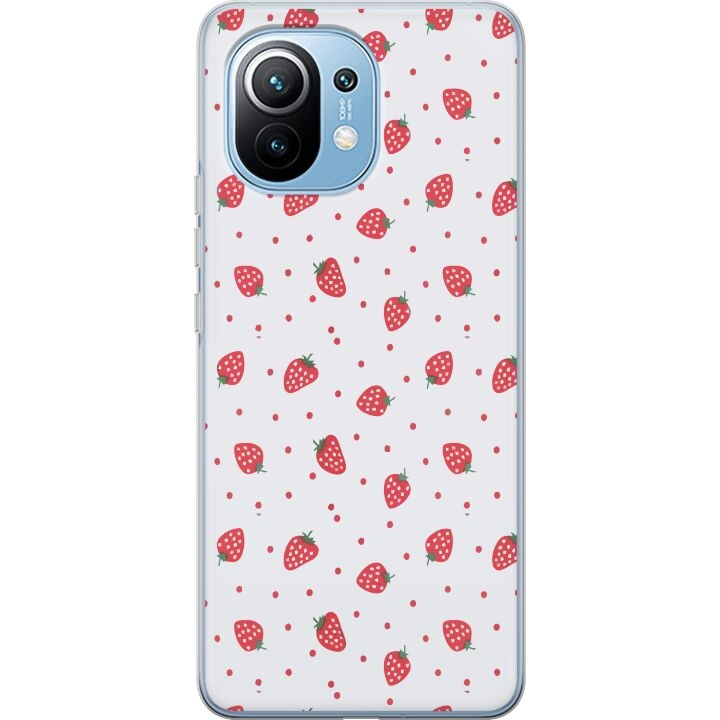 Mobilcover til Xiaomi Mi 11 med Jordbær motiv i gruppen SMARTPHONES & TABLETS / Mobil Beskyttelse / Xiaomi hos TP E-commerce Nordic AB (A64780)
