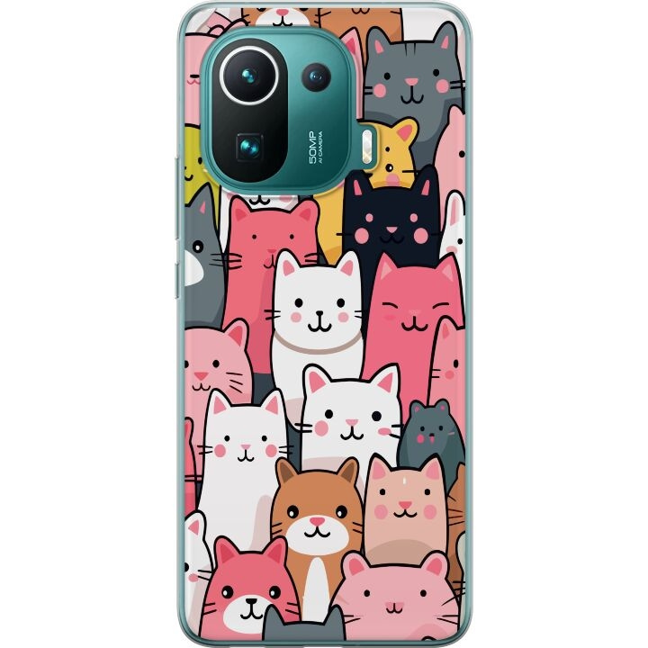 Mobilcover til Xiaomi Mi 11 Pro med Katte mønster motiv i gruppen SMARTPHONES & TABLETS / Mobil Beskyttelse / Xiaomi hos TP E-commerce Nordic AB (A64933)