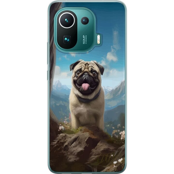 Mobilcover til Xiaomi Mi 11 Pro med Glad Hund motiv i gruppen SMARTPHONES & TABLETS / Mobil Beskyttelse / Xiaomi hos TP E-commerce Nordic AB (A64943)