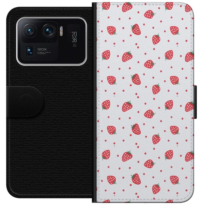 Tegnebogsetui til Xiaomi Mi 11 Ultra med Jordbær motiv i gruppen SMARTPHONES & TABLETS / Mobil Beskyttelse / Xiaomi hos TP E-commerce Nordic AB (A64969)