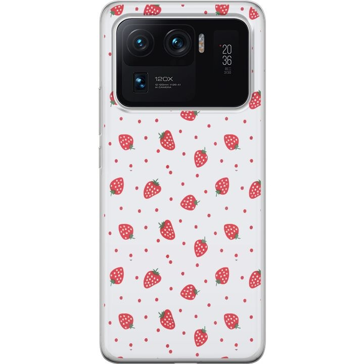 Mobilcover til Xiaomi Mi 11 Ultra med Jordbær motiv i gruppen SMARTPHONES & TABLETS / Mobil Beskyttelse / Xiaomi hos TP E-commerce Nordic AB (A64996)