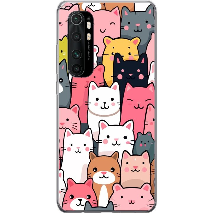Mobilcover til Xiaomi Mi Note 10 Lite med Katte mønster motiv i gruppen SMARTPHONES & TABLETS / Mobil Beskyttelse / Xiaomi hos TP E-commerce Nordic AB (A65068)