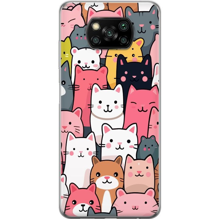 Mobilcover til Xiaomi Poco X3 NFC med Katte mønster motiv i gruppen SMARTPHONES & TABLETS / Mobil Beskyttelse / Xiaomi hos TP E-commerce Nordic AB (A65392)