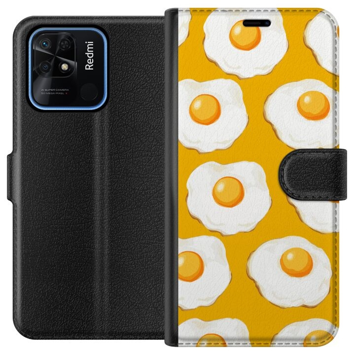 Tegnebogsetui til Xiaomi Redmi 10C med Stegt æg motiv i gruppen SMARTPHONES & TABLETS / Mobil Beskyttelse / Xiaomi hos TP E-commerce Nordic AB (A65494)