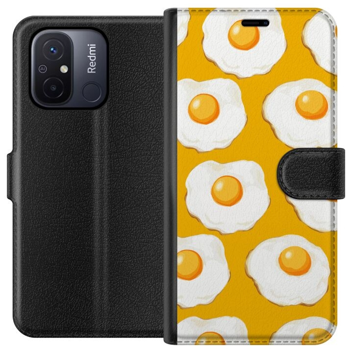 Tegnebogsetui til Xiaomi Redmi 12C med Stegt æg motiv i gruppen SMARTPHONES & TABLETS / Mobil Beskyttelse / Xiaomi hos TP E-commerce Nordic AB (A65548)