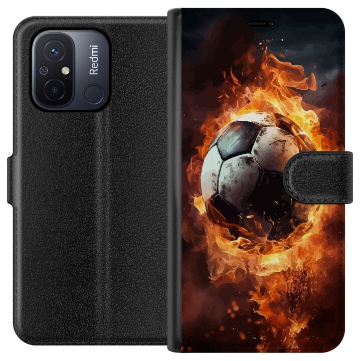 Tegnebogsetui til Xiaomi Redmi 12C med Fodbold motiv i gruppen SMARTPHONES & TABLETS / Mobil Beskyttelse / Xiaomi hos TP E-commerce Nordic AB (A65567)