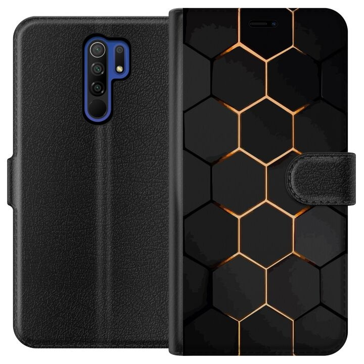 Tegnebogsetui til Xiaomi Redmi 9 med Luksuriøst Mønster motiv i gruppen SMARTPHONES & TABLETS / Mobil Beskyttelse / Xiaomi hos TP E-commerce Nordic AB (A65652)