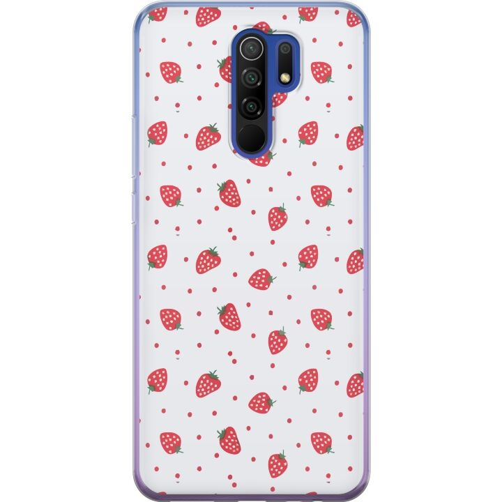 Mobilcover til Xiaomi Redmi 9 med Jordbær motiv i gruppen SMARTPHONES & TABLETS / Mobil Beskyttelse / Xiaomi hos TP E-commerce Nordic AB (A65671)