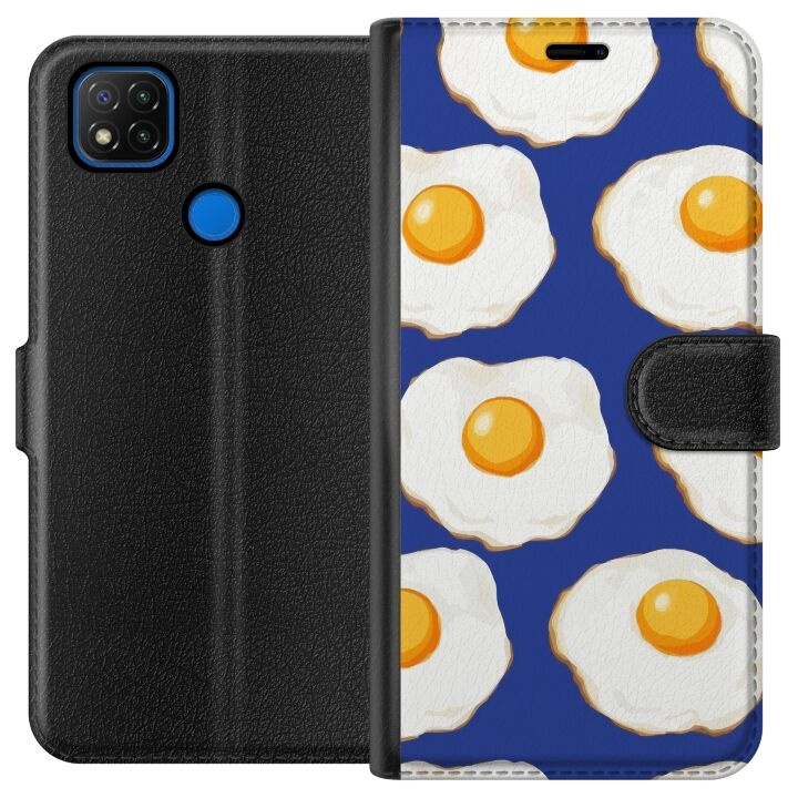 Tegnebogsetui til Xiaomi Redmi 9C med Stegte æg motiv i gruppen SMARTPHONES & TABLETS / Mobil Beskyttelse / Xiaomi hos TP E-commerce Nordic AB (A65768)
