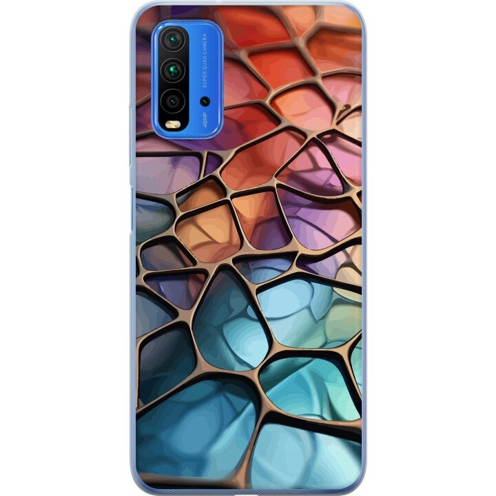 Mobilcover til Xiaomi Redmi 9T med Metallict mønster motiv i gruppen SMARTPHONES & TABLETS / Mobil Beskyttelse / Xiaomi hos TP E-commerce Nordic AB (A65853)