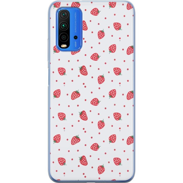 Mobilcover til Xiaomi Redmi 9T med Jordbær motiv i gruppen SMARTPHONES & TABLETS / Mobil Beskyttelse / Xiaomi hos TP E-commerce Nordic AB (A65860)