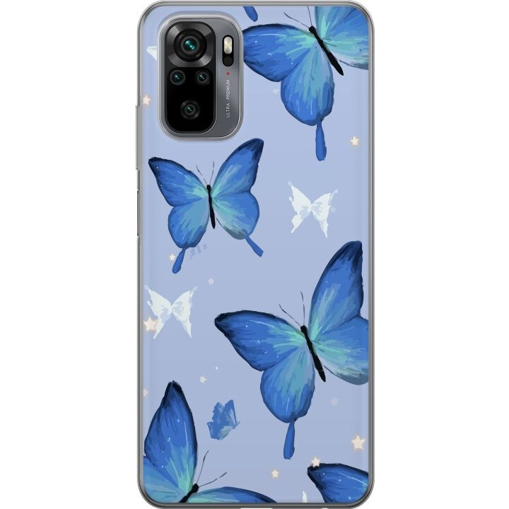 Mobilcover til Xiaomi Redmi Note 10 med Blå sommerfugle motiv i gruppen SMARTPHONES & TABLETS / Mobil Beskyttelse / Xiaomi hos TP E-commerce Nordic AB (A65913)