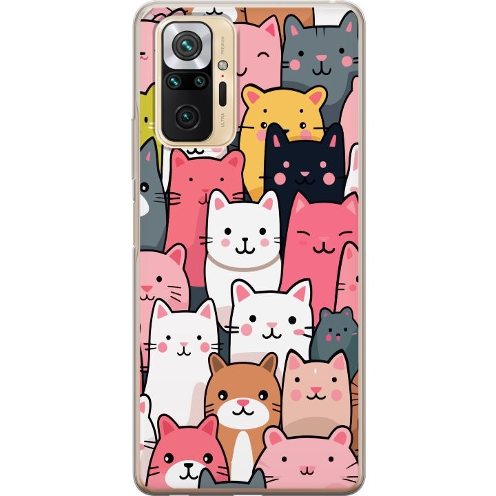 Mobilcover til Xiaomi Redmi Note 10 Pro med Katte mønster motiv i gruppen SMARTPHONES & TABLETS / Mobil Beskyttelse / Xiaomi hos TP E-commerce Nordic AB (A65986)