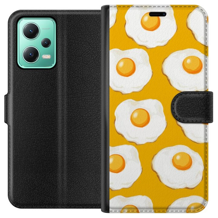 Tegnebogsetui til Xiaomi Redmi Note 12 med Stegt æg motiv i gruppen SMARTPHONES & TABLETS / Mobil Beskyttelse / Xiaomi hos TP E-commerce Nordic AB (A66223)