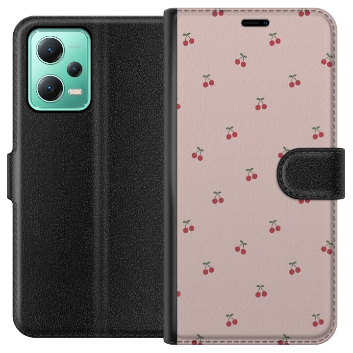 Tegnebogsetui til Xiaomi Redmi Note 12 med Kirsebær motiv i gruppen SMARTPHONES & TABLETS / Mobil Beskyttelse / Xiaomi hos TP E-commerce Nordic AB (A66228)