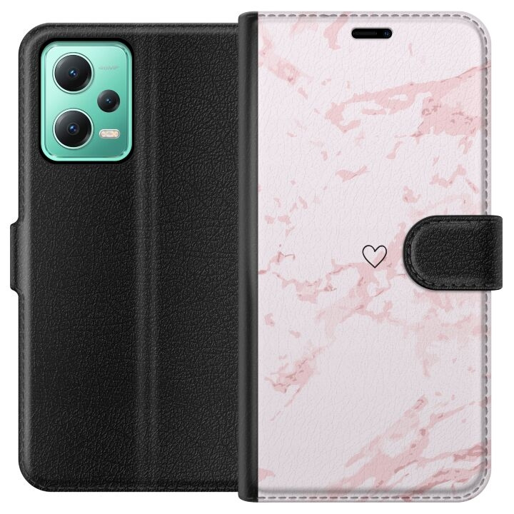 Tegnebogsetui til Xiaomi Redmi Note 12 med Rosa Hjerte motiv i gruppen SMARTPHONES & TABLETS / Mobil Beskyttelse / Xiaomi hos TP E-commerce Nordic AB (A66244)