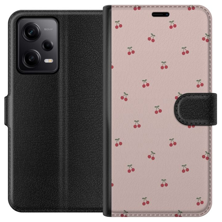 Tegnebogsetui til Xiaomi Redmi Note 12 Pro med Kirsebær motiv i gruppen SMARTPHONES & TABLETS / Mobil Beskyttelse / Xiaomi hos TP E-commerce Nordic AB (A66282)
