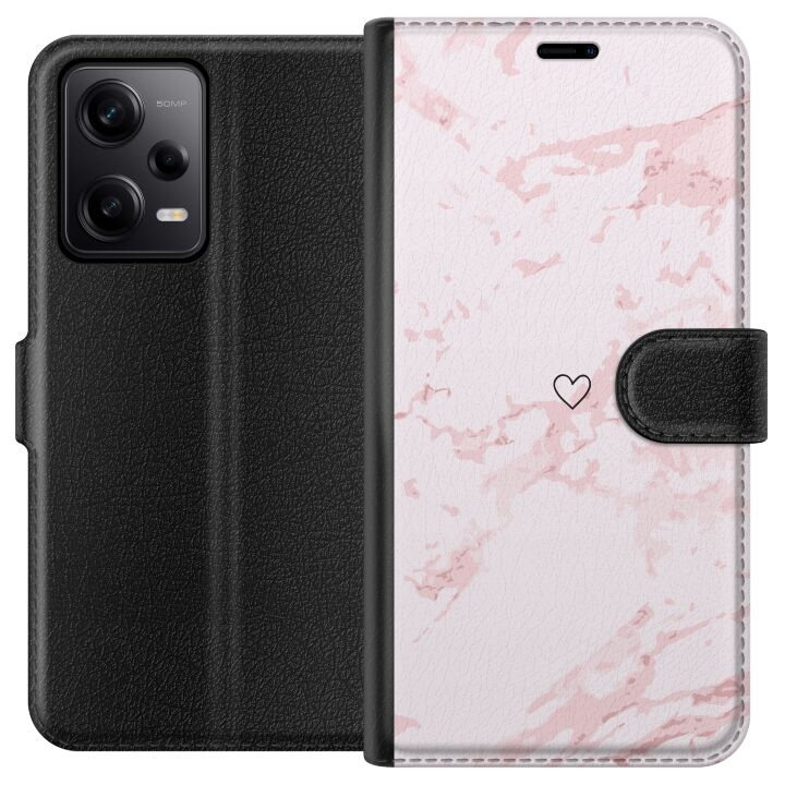 Tegnebogsetui til Xiaomi Redmi Note 12 Pro med Rosa Hjerte motiv i gruppen SMARTPHONES & TABLETS / Mobil Beskyttelse / Xiaomi hos TP E-commerce Nordic AB (A66298)