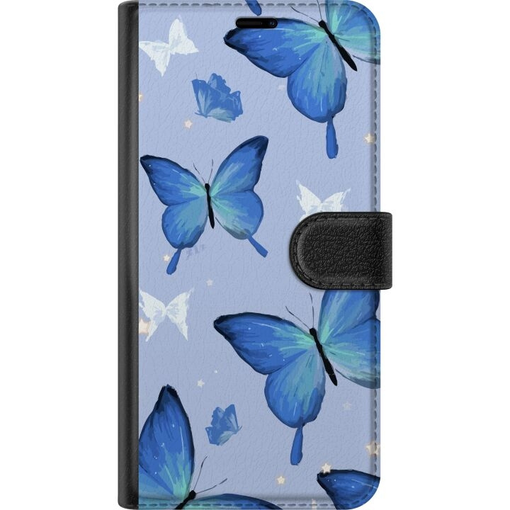 Tegnebogsetui til Xiaomi Redmi Note 13 med Blå sommerfugle motiv i gruppen SMARTPHONES & TABLETS / Mobil Beskyttelse / Xiaomi hos TP E-commerce Nordic AB (A66372)