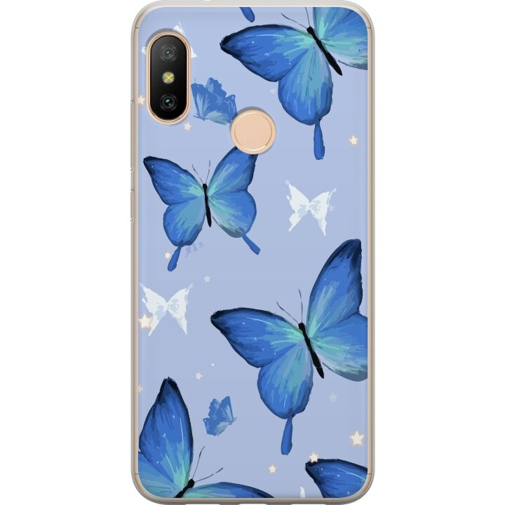 Mobilcover til Xiaomi Redmi 6 Pro med Blå sommerfugle motiv i gruppen SMARTPHONES & TABLETS / Mobil Beskyttelse / Xiaomi hos TP E-commerce Nordic AB (A66453)