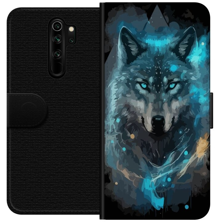 Tegnebogsetui til Xiaomi Redmi Note 8 Pro med Ulve motiv i gruppen SMARTPHONES & TABLETS / Mobil Beskyttelse / Xiaomi hos TP E-commerce Nordic AB (A66496)