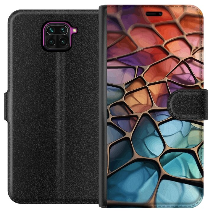 Tegnebogsetui til Xiaomi Redmi Note 9 med Metallict mønster motiv i gruppen SMARTPHONES & TABLETS / Mobil Beskyttelse / Xiaomi hos TP E-commerce Nordic AB (A66555)