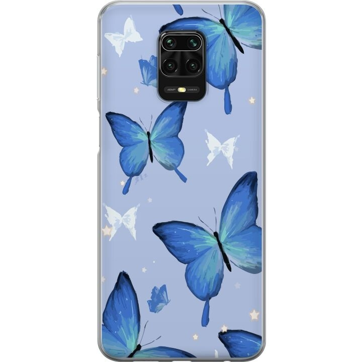 Mobilcover til Xiaomi Redmi Note 9S med Blå sommerfugle motiv i gruppen SMARTPHONES & TABLETS / Mobil Beskyttelse / Xiaomi hos TP E-commerce Nordic AB (A66696)