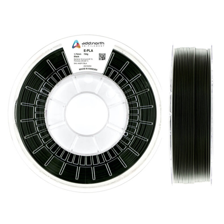 ADDNORTH Filament E-PLA 1.75mm 750g Sort i gruppen COMPUTERTILBEHØR / Printere og tilbehør / Printere / 3D-printere og tilbehør / Tillbehör hos TP E-commerce Nordic AB (C00061)