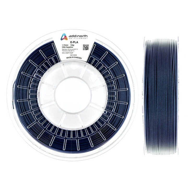 ADDNORTH Filament E-PLA 1.75mm 750g Glitz Safir i gruppen COMPUTERTILBEHØR / Printere og tilbehør / Printere / 3D-printere og tilbehør / Tillbehör hos TP E-commerce Nordic AB (C00064)