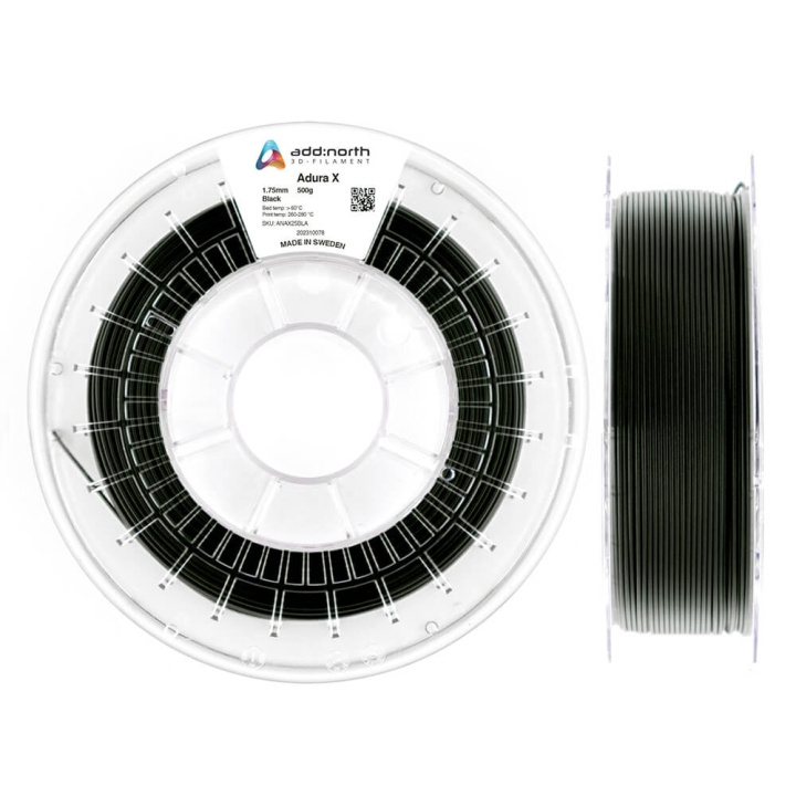 ADDNORTH Filament Adura X 1.75mm 500g Sort i gruppen COMPUTERTILBEHØR / Printere og tilbehør / Printere / 3D-printere og tilbehør / Tillbehör hos TP E-commerce Nordic AB (C00094)