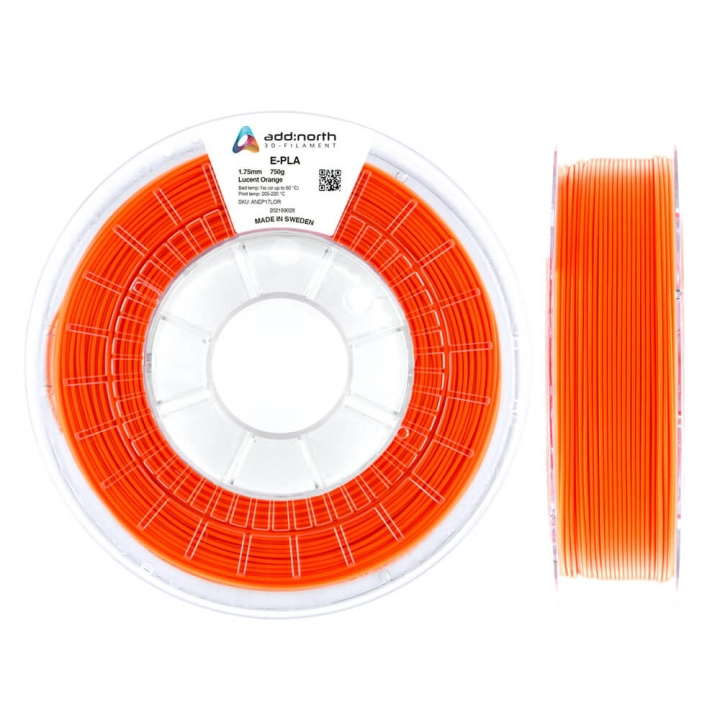 ADDNORTH Filament E-PLA 1.75mm 750g Lucent Orange i gruppen COMPUTERTILBEHØR / Printere og tilbehør / Printere / 3D-printere og tilbehør / Tillbehör hos TP E-commerce Nordic AB (C00096)
